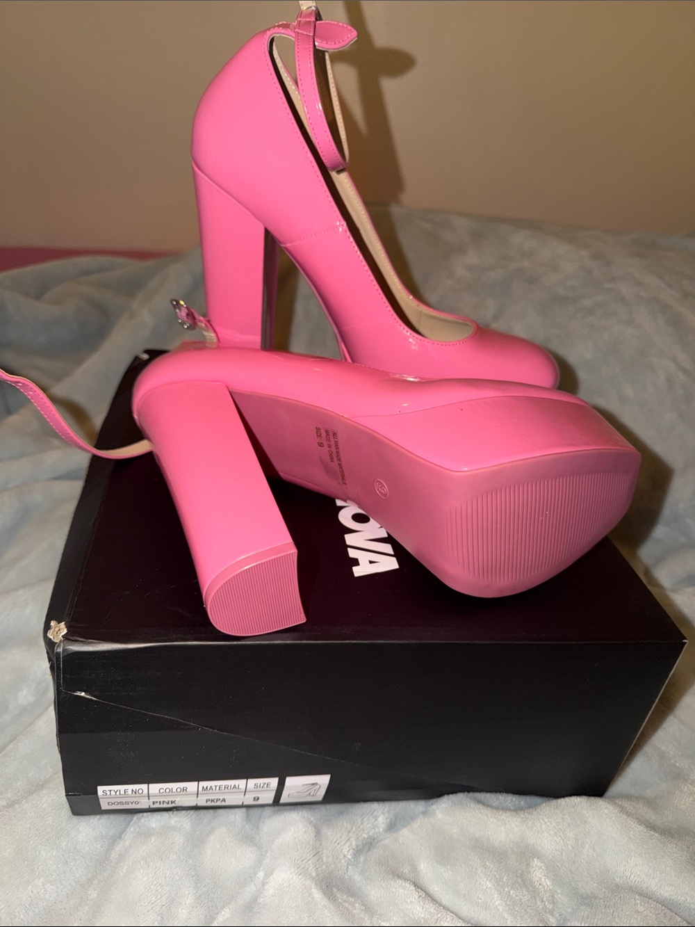 Fashion Nova Pink Platform Ankle-Strap Pumps